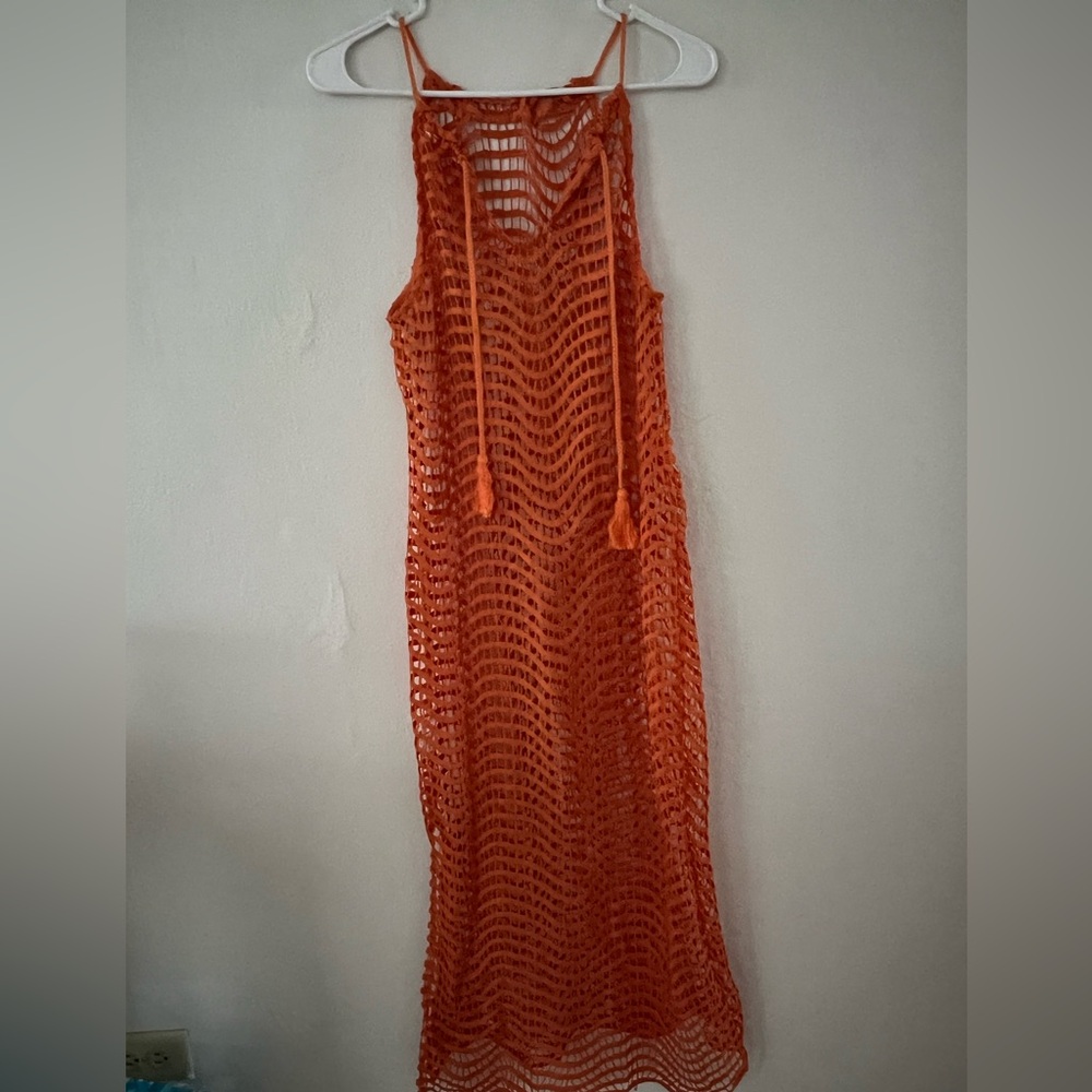 Orange Crochet Maxi Dress
